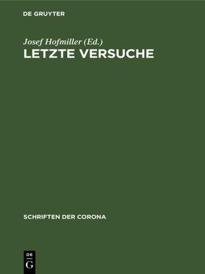 cover image of Letzte Versuche